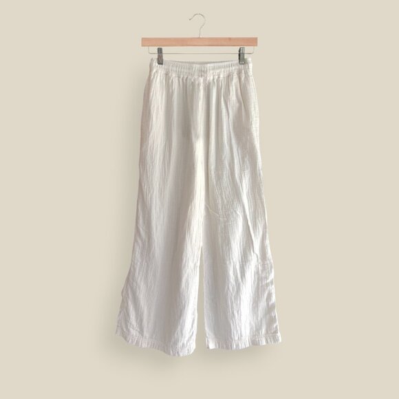 Madewell Double-Gauze Drawstring Wide-Leg Pants, Lighthouse, XS - Picture 2 of 4